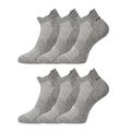 Tisoks 6 Pairs Grey Mens and Womens Titanium Anti Odor Sports Ankle Socks for Athletes Feet