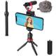 Movo VXR10+ Smartphone Video Rig with Mini Tripod, Phone Grip, and Video Microphone Compatible with iPhone 13, 12, 11, 11 Pro, XS, XR, X, 8, 7, and Android - for YouTube, Tik Tok, Filming, Vlogging