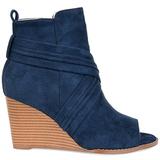 Brinley Co. Womens Wedge Bootie Blue, 9 Regular US screenshot. Shoes directory of Clothing & Accessories.
