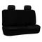FH Group FH-FB050012 Flat Cloth Rear Bench Seat Covers w. 2 Headrest Covers Black Color- Fit Most Ca