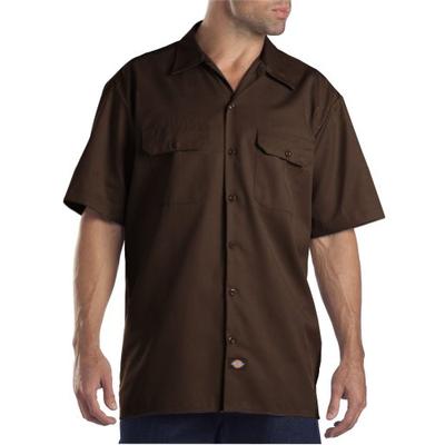 Dickies Men's Big-Tall Short-Sleeve Work Shirt,Dark Brown,4X