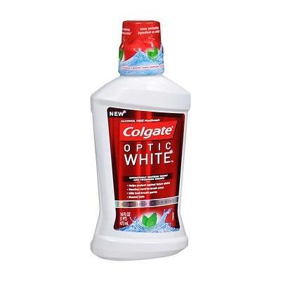 Colgate Optic White Mouthwash, Sparkling Fresh Mint 16 oz (Pack of 3)