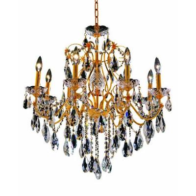 Elegant Lighting 2016D26G/RC St. Francis 8-Light Chandelier With Crystal (Clear) Royal Cut Rc Crysta