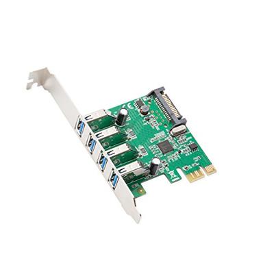 Syba SD-PEX20159 PCI Express Card x1 with USB 3.0 Type A 4 Ports Super Speed and 15-Pin Power Connec