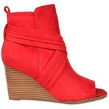 Brinley Co. Womens Wedge Bootie Red, 9.5 Regular US screenshot. Shoes directory of Clothing & Accessories.
