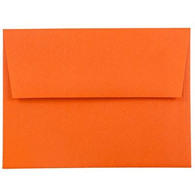 JAM PAPER A2 Colored Invitation Envelopes - 4 3/8 x 5 3/4 - Orange Recycled - Bulk 250/Box
