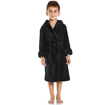Leveret Kids Fleece Sleep Robe Black Size 8 Years