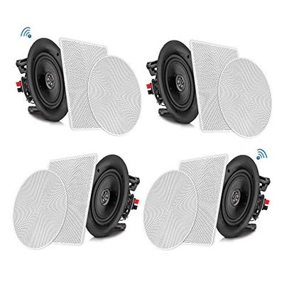 Pyle 6.5" 4 Bluetooth Flush Mount In-wall In-ceiling 2-Way Speaker System Quick Connections Changeab