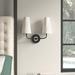 Joss & Main Tropez 2 - Light Dimmable Armed Sconce Metal/Fabric in Gray/Black | 13.5 H x 15.75 W x 7.75 D in | Wayfair