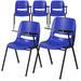 Flash Furniture 5 Pk. Blue Ergonomic Shell Chair with Left Handed Flip-Up Tablet Arm