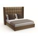 Wade Logan® Grasser Tufted Solid Wood & Low Profile Standard Bed Wood & /Upholstered/Revolution Performance Fabrics® in Brown | Wayfair