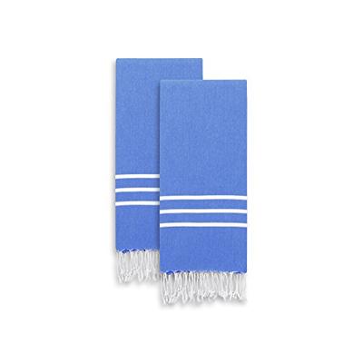 Linum Home Textiles Alara Turkish Pestemal Hand/Guest Towels Royal Blue/White Stripes