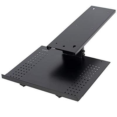 VIVO Black Sliding Tray Track Adjustable Platform Mounted Under Desk | Laptop Notebook Holder for Of