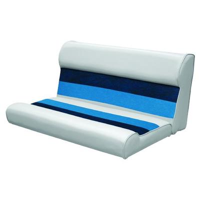 Wise 36-Inch Pontoon Bench Seat Cushion (Base Required to Complete), Gray/Navy/Blue