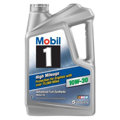 Mobil 1 (120770) High Mileage 10W-30 Motor Oil - 5 Quart