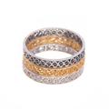 Colonial Trilogy,'Three Gold Plated and Sterling Silver Filigree Band Rings'
