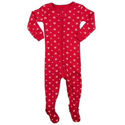 Leveret Hearts Footed Pajama Sleeper 100% Cotton 6-12 Months