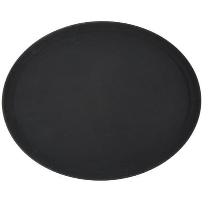 Winco Oval Fiberglass Tray with Non-Slip Surface, 26-Inch by 22-Inch, Black