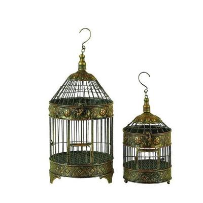 Deco 79 Metal Bird Cage, 24-Inch and 16-Inch, Set of 2