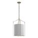 Hubbardton Forge Bow 3 - Light Lantern Cylinder Pendant Fabric in White/Yellow/Brown | 28.4 H x 19.3 W x 19.3 D in | Wayfair 104260-SKT-84-SE1509