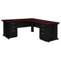 Red Barrel Studio® Fusion L Shaped Desk w/ Double Pedestal Drawer Unit Wood in Brown | 29 H x 66 W x 72 D in | Wayfair RDBT2986 41416785