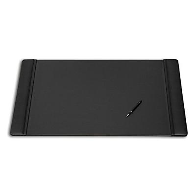 Dacasso Black Leather Desk Pad with Side Rails, 38-Inch by 24-Inch