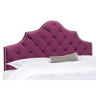 Safavieh MCR4036F-Q Mercer Collection Arebelle Aubergine Velvet Headboard Queen Purple