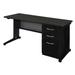 Red Barrel Studio® Fusion Teachers Desk w/ Single Pedestal Drawer Unit Wood in Black/Brown | 29 H x 60 W x 24 D in | Wayfair RDBT2990 41416804