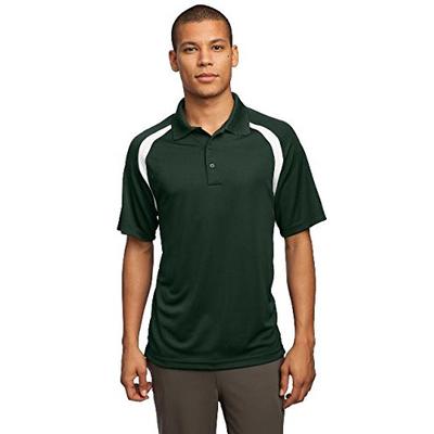 Sport-Tek Men's Dry Zone Colorblock Raglan Polo XL Forest Green/White