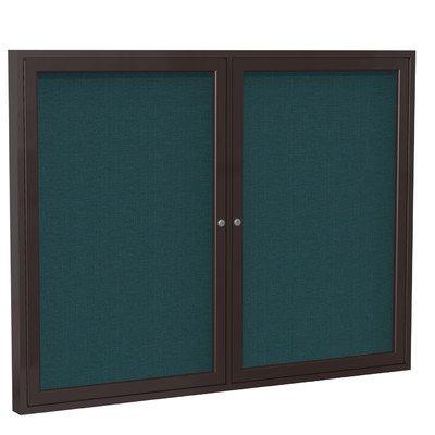 2 Door Enclosed Bulletin Board Frame Finish: Satin, Surface Color: Black, Size: 3' H x 5' W