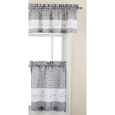 Achim Home Furnishings Achim Home Imports Live, Love, Laugh Window Curtain Tier Pair and Valance Set