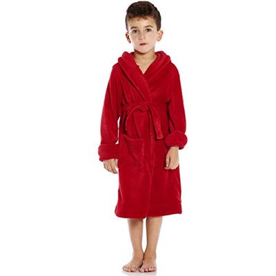 Leveret Kids Fleece Sleep Robe Red Size 2 Years