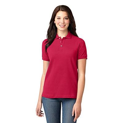 Port Authority Ladies Heavyweight Cotton Pique Polo. L420 Red L