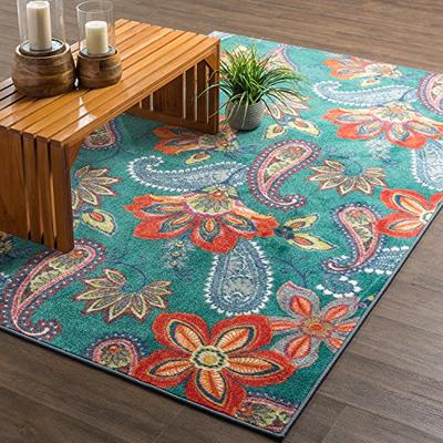 Mohawk Home New Wave Whinston Paisley Floral Contemporary Area Rug, 5'x8', Multicolor