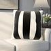 Alcott Hill® Pfeiffer Striped Outdoor Square Throw Pillow Eco-Fill/Polyester in White | 20 H x 20 W x 8 D in | Wayfair
