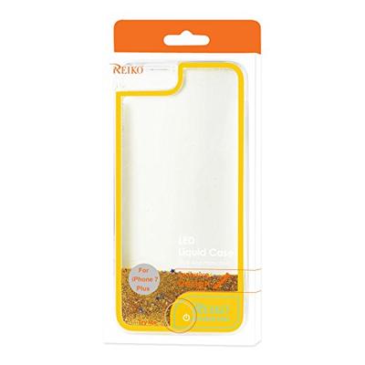 Reiko iPhone 7 Plus Case With Flowing Glitter And Led Effect - Yellow