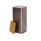 Household Essentials 7080-1 Square Metal Laundry Hamper -Removable Liner Bag and Wood Lid - Stainles