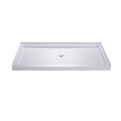 DreamLine SlimLine 36 in. D x 60 in. W x 2 3/4 in. H Center Drain Single Threshold Shower Base in Wh