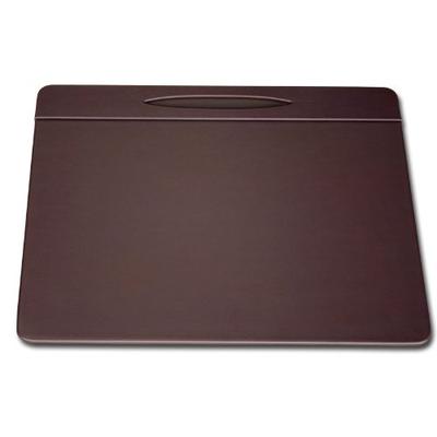 Dacasso Chocolate Brown Leatherette Top-Rail Conference Pad with Pen Well, 17" x 14"