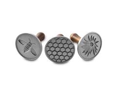 Nordic Ware Honeybee Cast Cookie Stamps, Metallic