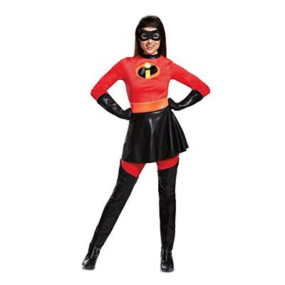 Disguise Women's Mrs. Incredible Skirted Deluxe Adult Costume, red S (4-6)