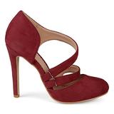 Brinley Co. Womens Round Toe Faux Suede Crossover Strap High Heels Wine, 7.5 Regular US screenshot. Shoes directory of Clothing & Accessories.