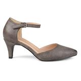 Brinley Co. Womens Faux Leather Comfort Sole D'Orsay Ankle Strap Almond Toe Heels Taupe, 6.5 Regular screenshot. Shoes directory of Clothing & Accessories.