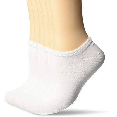HUE Women's Super-Soft No-Show Liner Socks, 6-Pair Pack, white One Size
