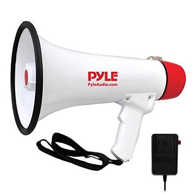 Pyle Megaphone Speaker PA Bullhorn - with Built-in Siren Rechargeable Battery, Auxiliary Jack 40 Wat