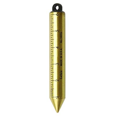 Lufkin 590GN 20 Oz. Plumb Bob, Solid Brass, Graduated In"es, Blunt Point, Black