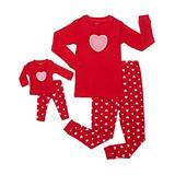 Leveret Kids & Toddler Pajamas Matching Doll & Girls Pajamas 100% Cotton Pjs Set (Hearts,8 Years) screenshot. Sleepwear directory of Clothes.