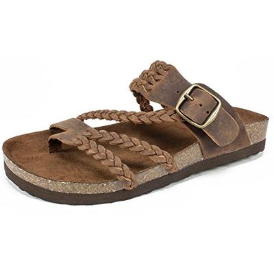 WHITE MOUNTAIN Shoes Hayleigh Women's Sandal, Brown/Leather, 11 M