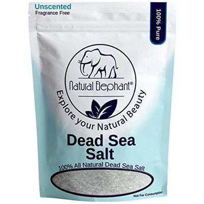 Dead Sea Salt Coarse Grain 10 lb (4.5 kg) by Natural Elephant 100% Natural & Pure for Psoriasis Ecze