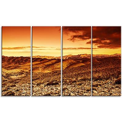 Designart PT13062-271 Canvas Art 48x28-4 Equal Panels Orange